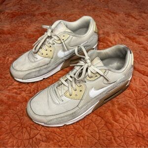Nike Air Max 90 Beige & White Sneakers | Women’s 8